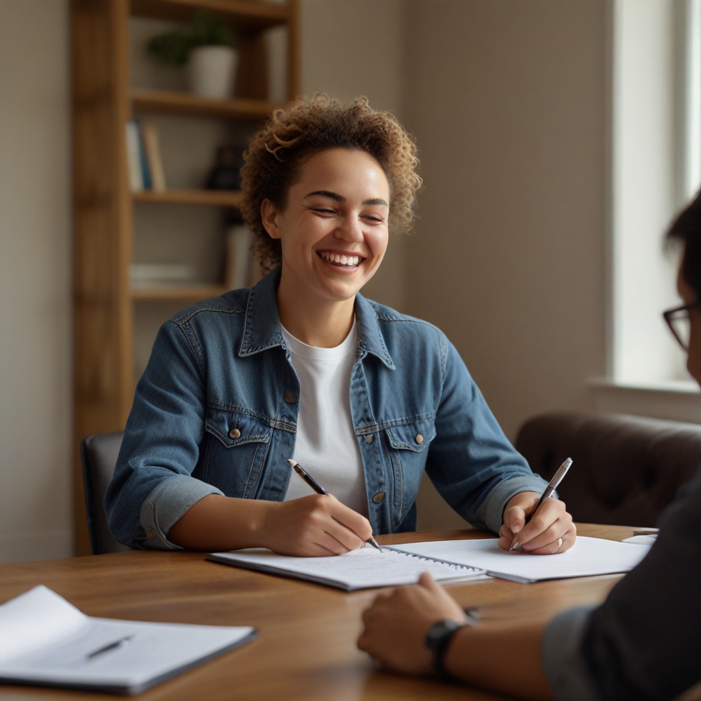 Professional investigator reviewing documents