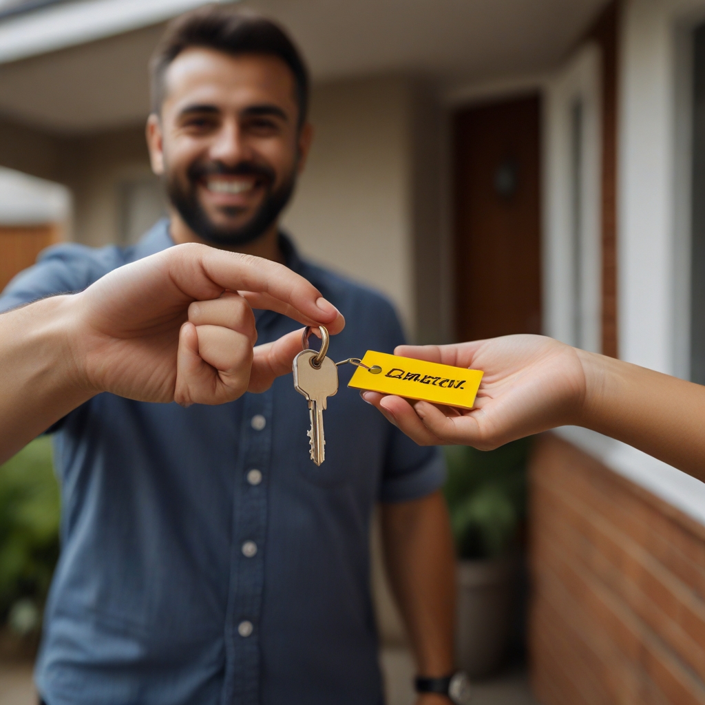 Professional landlord shaking hands